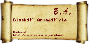 Blaskó Annamária névjegykártya